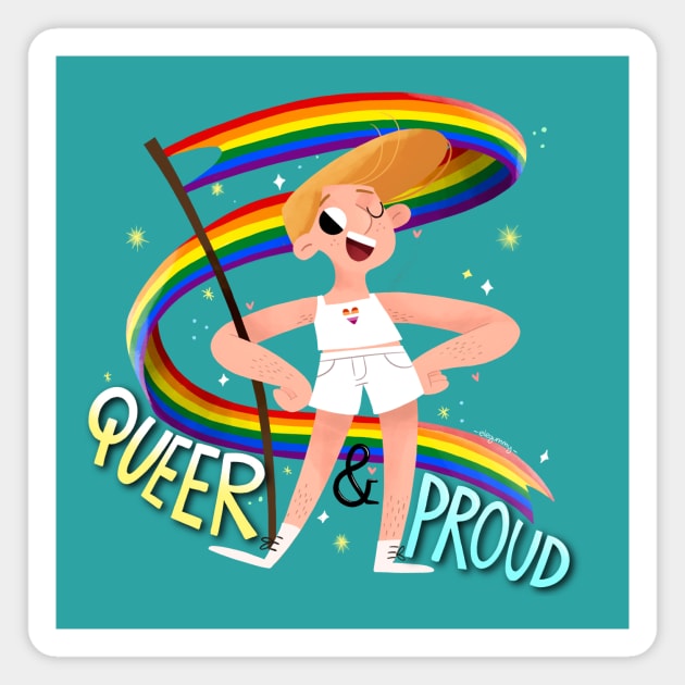 Queer & Proud - L heart Magnet by Gummy Illustrations